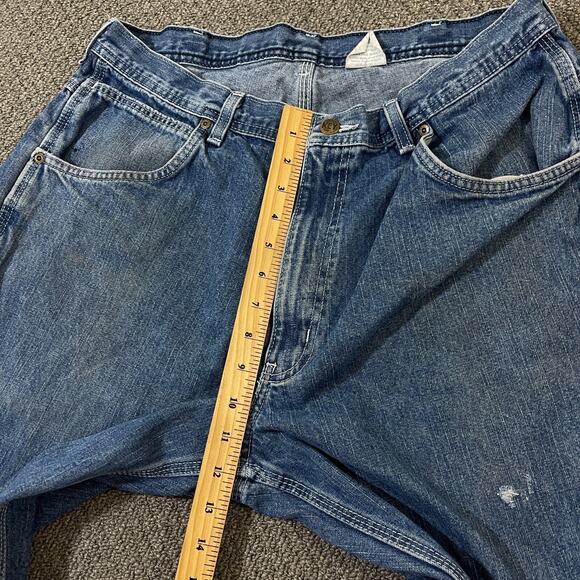 Key Jeans Mens 36x34 Blue Carpenter Outdoor Workwear Flawed - Picture 4 of 15